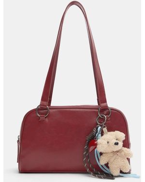 Pull&Bear Sac porté épaule ornementé à imprimé - Rouge