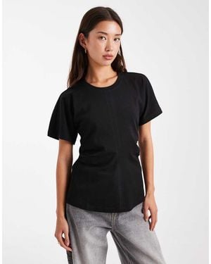 ONLY Cinch Waist T-shirt - Black