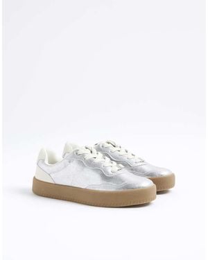 River Island Lace Up Trainers - White