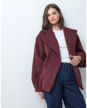 ASOS Asos Design Tall Short Formal Waterfall Coat With Wool - Purple