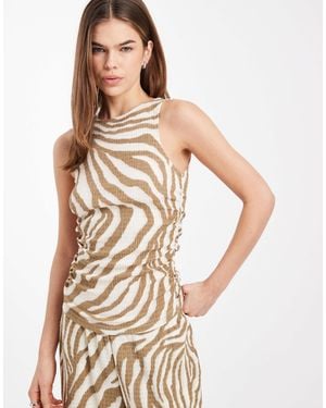 Vero Moda Sleeveless Ruched Jersey Top Co-ord - Natural