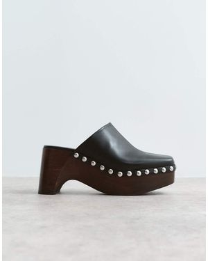 ARRANGE Leren Klompen Met Studs - Wit