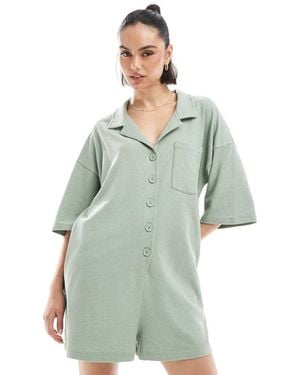 ASOS Towling T Shirt Romper - Green