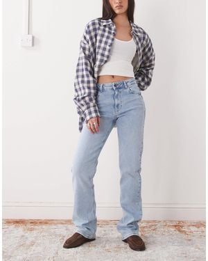 Noisy May Monica High Waist Straight Leg Jeans - Blue