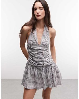 Collusion Halter Mini Dress - Grey
