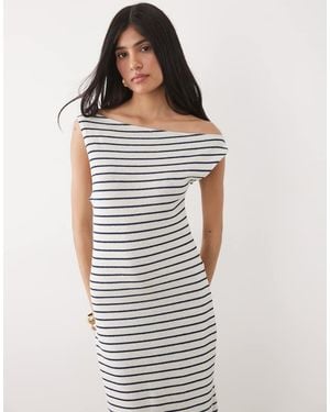ASOS Fallen Shoulder Maxi Dress - White