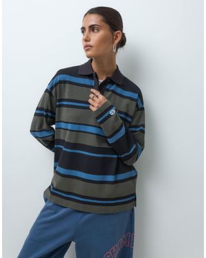 Champion Future memories gestreiftes langärmliges polohemd - Blau