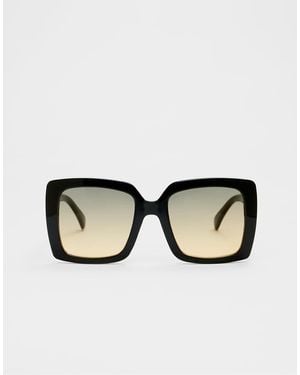 Stradivarius Square Sunglasses With Gradient Lenses - Black