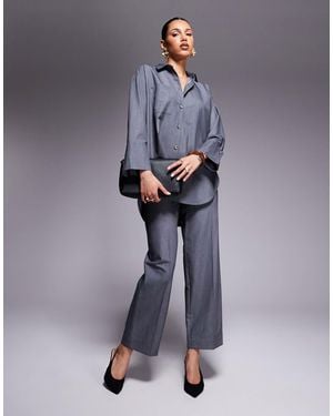 River Island – oversize-hemdbluse - Blau