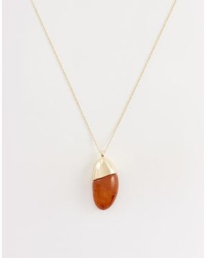 Mango Resin Pendent Necklace - White