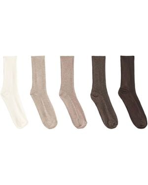 Oysho 5 paar klassische socken aus baumwollmix - Weiß