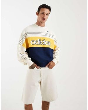 adidas Originals Sudadera Con Cuello Redondo Y Diseño Universitario - Azul
