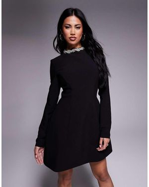 Bardot Delphi Long Sleeve Mini Dress - Blue