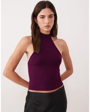 Motel Galile High Neck Top - Purple