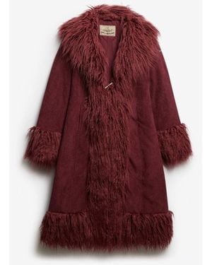 Superdry – langer mantel - Rot
