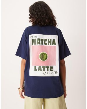 ASOS Oversized Tee With Matcha Graphic - Blue
