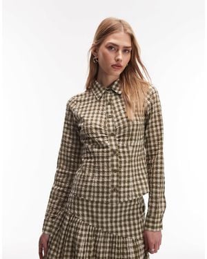 Collusion Fitted Long Sleeve Shirt - Natural