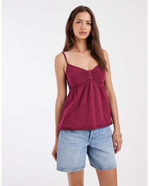 Hollister Canottiera Babydoll Scuro - Rosso