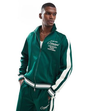 Criminal Damage Pin Tuck Track Top - Green