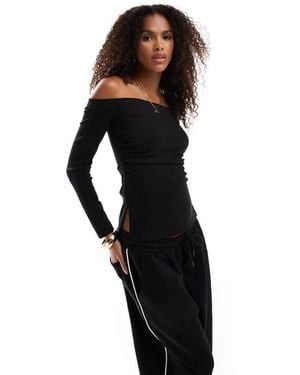 Stradivarius Top A Maniche Lunghe A Spalle Scoperte - Nero