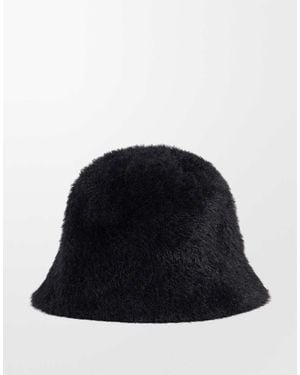 Gina Tricot Faux Fur Textured Bucket Hat - Blue