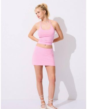 Stradivarius Knit Halter Top - Pink