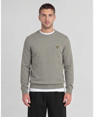 Lyle & Scott Mid Knits Lambswool Blend Crew Neck Jumper - Grey