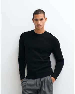 Mango Cotton Rich Knitted Jumper - Black