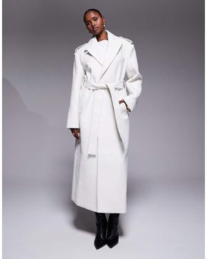 JLUXLABEL Savannah Formal Belted Maxi Coat - White