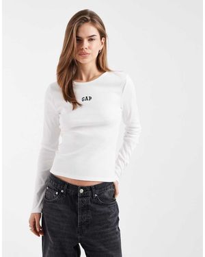 Gap Fitted Long Sleeve T-shirt - White