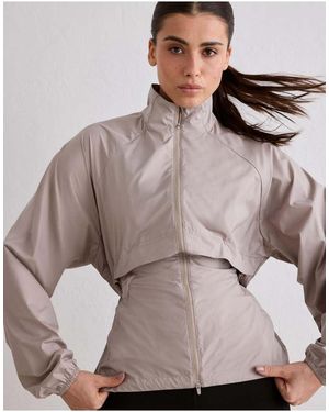 Aim'n Dark Clay Running Funnel Neck Jacket - Brown