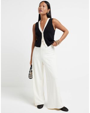River Island Petite – bundfaltenhose - Weiß