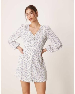Glamorous Button Front Mini Dress - Natural
