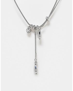 Reclaimed (vintage) Unisex Drop Detail Necklace - Multicolour