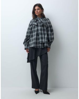 Iyal Kombiteil-hose mit minirock-detail, geradem bein - Blau
