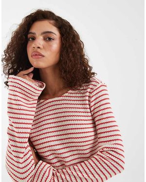 Vero Moda Stretch Crochet Knit Bell Sleeve Mini Dress - Red
