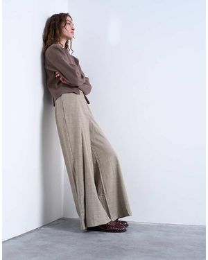 TOPSHOP Premium Wrap Around Extreme Wide Leg Tailored Trousers - White