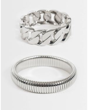 ASOS 2er-pack armbänder mit kettendetail - Grau