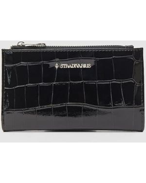 Stradivarius Basic Zip-up Purse - Black