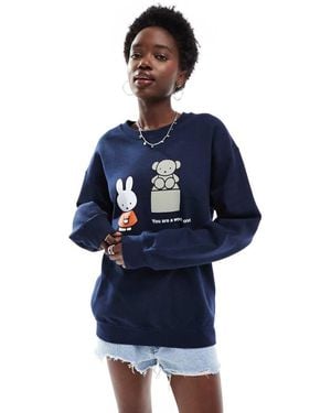 Daisy Street X Miffy Sweatshirt With Work Of Art Graphic - Blue