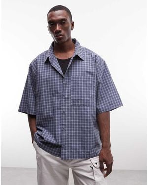 Collusion Oversized Short Sleeve Shirt - Blue