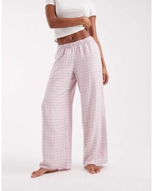 Hollister Super baggy Flannel Graphic Detail Pyjama Bottoms - Pink