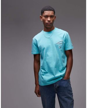 Tommy Hilfiger T-Shirt Met Signature-Print Op De Rug - Blauw
