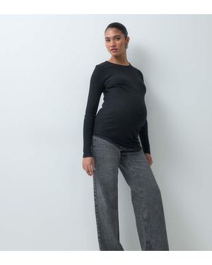 Vero Moda Tessa Jeans Met Wijde Pijpen, Strikceintuur En Over-Buikband - Zwart