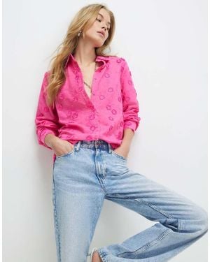 River Island 3D Floral Embellished Shirt - Pink