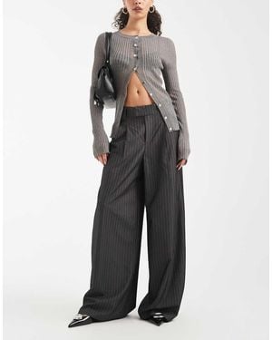 ONLY Wide Leg Tailored Trousers - Grey