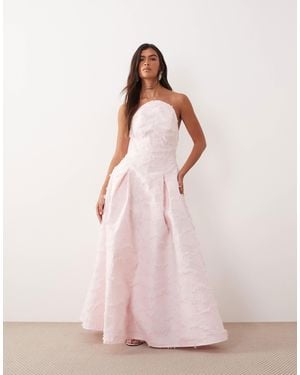 ARRANGE Textured Structured Bandeau Maxi Dress - Pink