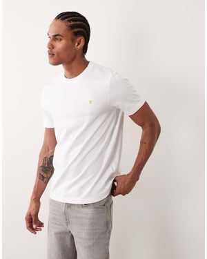 Farah Danny Short Sleeve Regular Fit Logo T-shirt - White