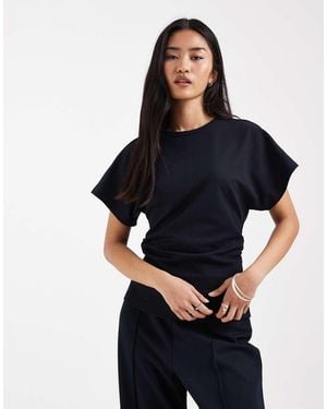 ONLY Cinch Waist T-shirt - Black