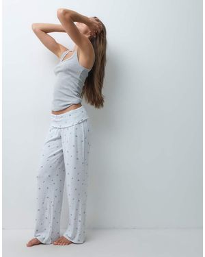Hollister Wide Leg Pointelle Pyjama Bottoms Co-ord - Grey